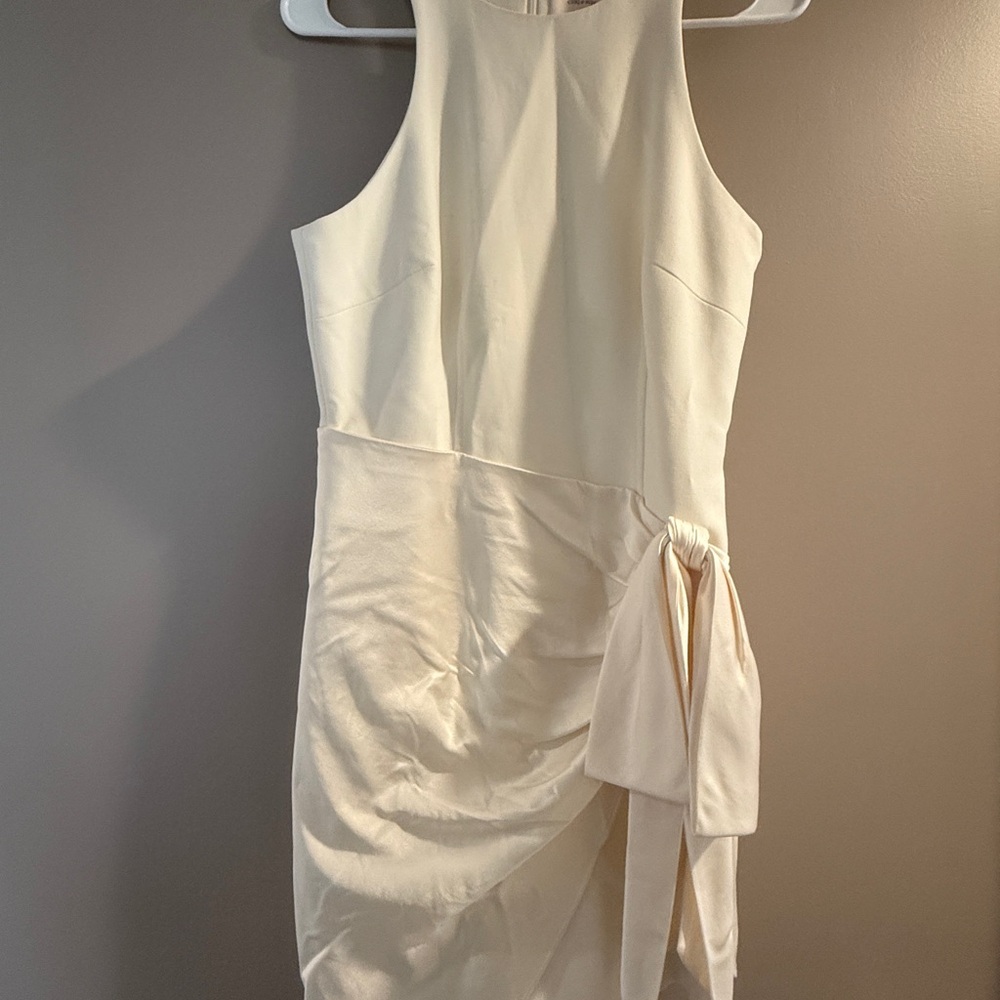 Cinq à Sept Cream Mini Dress with Bow Detail